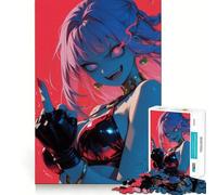 Puzzle da 1000 pezzi con ragazza anime dal carattere deciso,gioco creativo per sviluppare le capacità di abilità,incastro perfetto,nessun pezzo si stacca,attività per rafforzare il legame