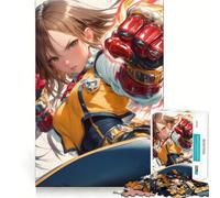 Puzzle da 1000 pezzi con ragazza anime dal pugno di fuoco per adolescenti,gioco stimolante per la mente,incastro perfetto senza spazi vuoti,rilassante attività di gruppo al chiuso (50x75cm)
