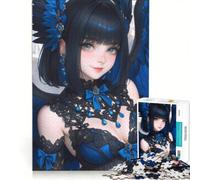 Puzzle da 1000 pezzi con ragazza anime dalle ali blu, giocattolo fai-da-te, rilassante e stimolante per la mente, compleanno e Natale 50x75cm