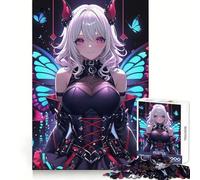 Puzzle da 1000 pezzi con ragazza anime dalle ali di farfalla, ideale per adulti, che stimola le capacità cognitive, è un'attività rilassante e richiede un taglio preciso Regalo festivo (38x52cm)