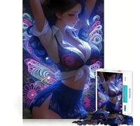 Puzzle da 1000 pezzi con ragazza anime dalle ali di farfalla,ideale per allenare la mente,con incastri precisi e senza spazi vuoti,un'attività divertente per rafforzare i legami affettivi (38x26cm)
