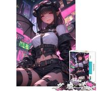 Puzzle da 1000 pezzi con ragazza anime dalle ali ideale per compleanni e Natale decorazione per la casa gioco educativo adatto a persone dai 14 anni in su (38x26cm)