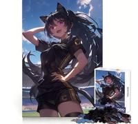 Puzzle da 1000 pezzi con ragazza anime dalle orecchie da gatto in uniforme da calcio,ideale per adolescenti,stimola la mente e favorisce il divertimento,grazie al suo incastro perfetto