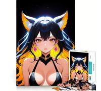 Puzzle da 1000 pezzi con ragazza anime dalle orecchie da volpe,ideale per adolescenti,gioco di memoria e logica,con incastro e pezzi che non si staccano,perfetto da portare in viaggio Gioco