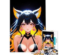 Puzzle da 1000 pezzi con ragazza anime dalle orecchie da volpe ideale per compleanno e Natale decorazione per la casa gioco educativo adatto a persone dai 14 anni in su (50x75cm)
