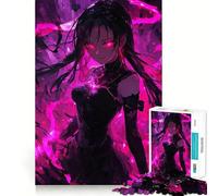 Puzzle da 1000 pezzi con ragazza anime dall'energia rosa,gioco di concentrazione mentale,design a incastro preciso,sfida interattiva per il cervello per la casa (38x26cm)