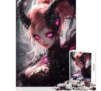 Puzzle da 1000 pezzi con ragazza anime demoniaca,giocattoli antistress,ottimo regalo per giochi impossibili,allena il tuo cervello e le tue mani,dimensioni 38x26cm