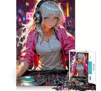 Puzzle da 1000 pezzi con ragazza anime DJ sexy per adolescenti, gioco di logica chiaro, divertimento tranquillo, taglio perfetto, calda sorpresa 38x26cm