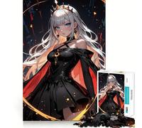Puzzle da 1000 pezzi con ragazza anime e corona per adolescenti,ideale per stimolare la mente,creare attività creative di taglio di alta precisione e rilassanti (38x52cm)