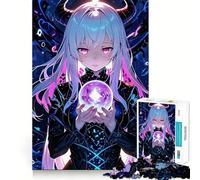 Puzzle da 1000 pezzi con ragazza anime e cristalli,gioco di memoria,incastro perfetto,nessun pezzo che si stacca,ideale da portare in viaggio,gioco per allenare la mente,regalo (38x52cm)