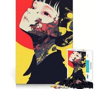 Puzzle da 1000 pezzi con ragazza anime e design astratto,gioco di concentrazione mentale,tagli di precisione,bordi lisci,attività rilassante per serate tranquille (38x26cm)