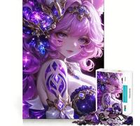 Puzzle da 1000 pezzi con ragazza anime e disegno galassia,gioco di concentrazione mentale,taglio di precisione,bordi lisci,gioco significativo per costruire connessioni (50x75cm)