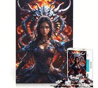 Puzzle da 1000 pezzi con ragazza anime e drago, gioco educativo, rilassante e stimolante per la mente, ideale come decorazione da scrivania 38x26cm