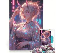 Puzzle da 1000 pezzi con ragazza anime e drago, gioco educativo, rilassante e stimolante per la mente, ideale come decorazione da scrivania 50x75cm