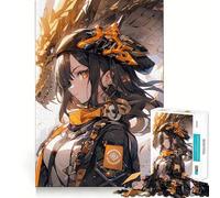 Puzzle da 1000 pezzi con ragazza anime e drago,ideale per adolescenti,gioco di memoria e logica,con incastro perfetto e pezzi che non si staccano,perfetto da portare in viaggio,ideale come regalo
