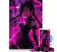 Puzzle da 1000 pezzi con ragazza anime e energia rosa,gioco stimolante per la mente,incastro perfetto,nessun pezzo si stacca,sfida interattiva per il cervello per la casa (50x75cm)