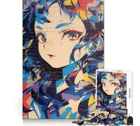 Puzzle da 1000 pezzi con ragazza anime e graffiti per adolescenti, ideale per sviluppare capacità analitiche, per una fuga serena e un'unione precisa, perfetto come regalo di Natale (38x26cm)