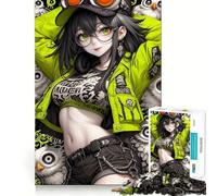 Puzzle da 1000 pezzi con ragazza anime e gufi,gioco di concentrazione,tecnica di taglio professionale,hobby affascinante per i momenti di svago (38x26cm)