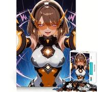 Puzzle da 1000 pezzi con ragazza anime e ingranaggio futuristico,gioco di costruzione che mette alla prova la concentrazione,montaggio sicuro e preciso,divertimento per interni durante le vacanze