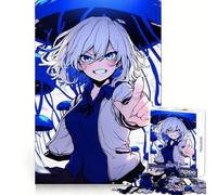 Puzzle da 1000 pezzi con ragazza anime e medusa blu, ideale per adolescenti Migliora la memoria, è un'attività rilassante, tagliata al laser e rappresenta un regalo premuroso (38x52cm)