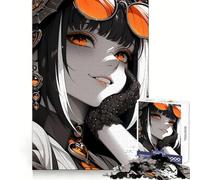 Puzzle da 1000 pezzi con ragazza anime e occhiali arancioni, ideale per adolescenti, per migliorare la concentrazione, calmare e ridurre le distrazioni Un regalo memorabile (38x52cm)