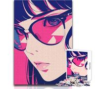 Puzzle da 1000 pezzi con ragazza anime e occhiali per adolescenti, gioco di sviluppo del pensiero logico, ottimo regalo per momenti significativi, dimensioni 38x26cm