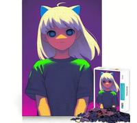 Puzzle da 1000 pezzi con ragazza anime e orecchie da gatto,ideale per adolescenti,gioco di memoria e logica,con incastro e pezzi che non si staccano,perfetto da portare in viaggio Gioco per allenare