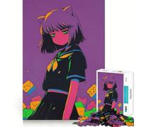 Puzzle da 1000 pezzi con ragazza anime e orecchie da gatto,ideale per adolescenti,gioco di memoria e logica,con incastro perfetto e pezzi che non si staccano,perfetto da portare in viaggio