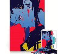 Puzzle da 1000 pezzi con ragazza anime e schizzi di sangue,gioco di concentrazione mentale,taglio di precisione,bordi lisci,gioco significativo per costruire connessioni (50x75cm)