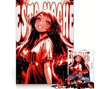Puzzle da 1000 pezzi con ragazza anime e scritta "Esta Noche" per adulti, stimolante per la mente, divertente e con incastri precisi, regalo speciale (38x52cm)