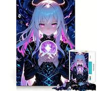 Puzzle da 1000 pezzi con ragazza anime e sfera per adolescenti,divertente da giocare,ad incastro perfetto,senza spazi vuoti,ideale per una serata in famiglia (38x26cm)