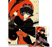 Puzzle da 1000 pezzi con ragazza anime e ventaglio per adolescenti, ideale per allenamento, relax e svago, con taglio perfetto e un regalo adorabile (38x52cm)