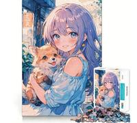 Puzzle da 1000 pezzi con ragazza anime e volpe,gioco creativo per sviluppare le capacità di abilità,incastro perfetto,nessun pezzo si stacca,attività per rafforzare il legame tra persone care