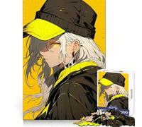 Puzzle da 1000 pezzi con ragazza anime gialla per adolescenti, ideale per sviluppare capacità analitiche, per una fuga serena e un'unione precisa, perfetto come regalo di Natale (50x75cm)