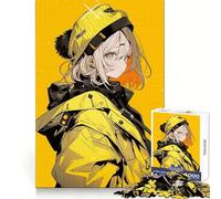 Puzzle da 1000 pezzi con ragazza anime gialla per adolescenti, ideale per sviluppare capacità analitiche, per una fuga serena e un'unione precisa, perfetto come regalo di Natale (50x75cm)