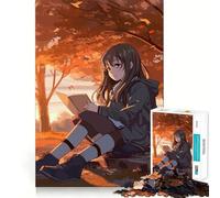 Puzzle da 1000 pezzi con ragazza anime,gioco di abilità mentale,incastro stabile,parti che non si spostano,passatempo divertente per i lunghi weekend (38x52cm)