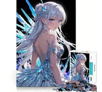 Puzzle da 1000 pezzi con ragazza anime in abito di cristallo per adolescenti,stimolante per la mente,divertimento senza spazi vuoti,vestibilità perfetta,piacevole svago per interni accoglienti
