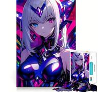 Puzzle da 1000 pezzi con ragazza anime in abito futuristico per adolescenti,gioco stimolante per la mente,montaggio sicuro e stabile,attività divertente per tutta la famiglia (38x52cm)