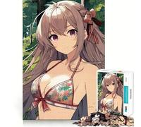 Puzzle da 1000 pezzi con ragazza anime in bikini che fa escursionismo,bordi perfetti,gioco intelligente,sfida,divertimento,gioco lento,regalo di compleanno (50x75cm)