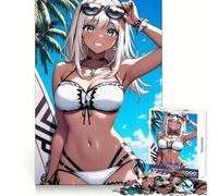 Puzzle da 1000 pezzi con ragazza anime in bikini per adulti, ideale per migliorare la memoria e intrattenere nel tempo libero Opera d'arte tagliata al laser, regalo di Natale (38x26cm)