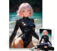 Puzzle da 1000 pezzi con ragazza anime in costume da bagno per adolescenti, ideale per lo sviluppo del ragionamento, il relax e il tempo libero Bordi di alta qualità Un regalo perfetto (50x75cm)