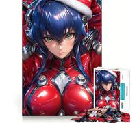 Puzzle da 1000 pezzi con ragazza anime in tuta rossa per ragazzi,ideale per stimolare la mente,creare attività creative di alta precisione e rilassanti (50x75cm)