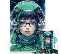 Puzzle da 1000 pezzi con ragazza anime in tuta spaziale per adolescenti,gioco di memoria,incastro perfetto,nessun pezzo si stacca,ideale da portare in viaggio,gioco per allenare la mente,regalo