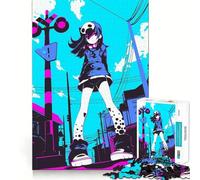Puzzle da 1000 pezzi con ragazza anime in un ambiente urbano,gioco stimolante per la mente,incastro perfetto,nessun pezzo si stacca,sfida interattiva per il cervello per la casa (38x26cm)