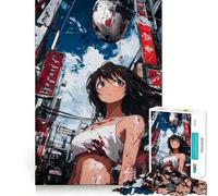 Puzzle da 1000 pezzi con ragazza anime in un ambiente urbano,ideale per adolescenti,che stimola la mente Si incastra perfettamente,senza spazi vuoti Attività rilassante di gruppo al chiuso (38x26cm)