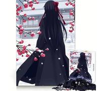 Puzzle da 1000 pezzi con ragazza anime in un paesaggio invernale, ideale per adolescenti, per il benessere mentale, il relax e la perfetta combinazione (38x52cm) Regalo perfetto