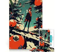 Puzzle da 1000 pezzi con ragazza anime in un paese delle meraviglie invernale,gioco di memoria ad alta precisione,attività di taglio creativo,sfida interattiva per la mente per la casa (38x26cm)