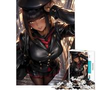 Puzzle da 1000 pezzi con ragazza anime in uniforme nera gioco educativo giocattolo avvincente per coltivare la pazienza l'arte l'analisi e la logica (dimensioni 38x52cm)