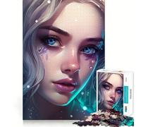 Puzzle da 1000 pezzi con ragazza anime mistica per adolescenti, gioco stimolante e divertente, con dettagli nitidi e da collezione (50x75cm)