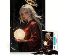Puzzle da 1000 pezzi con ragazza anime mistica per adulti e ragazzi, rompicapo rilassante, arte da assemblare, regalo premuroso (38x52cm)